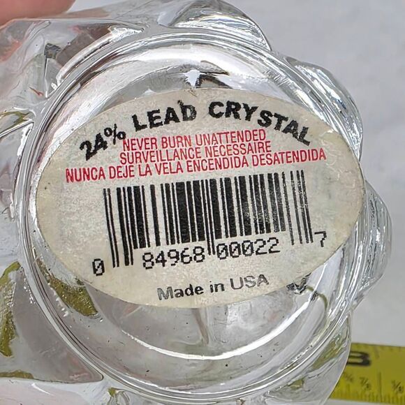24% Lead Crystal Votive Holder Clear Cut Glass USA - Picture 3 of 3